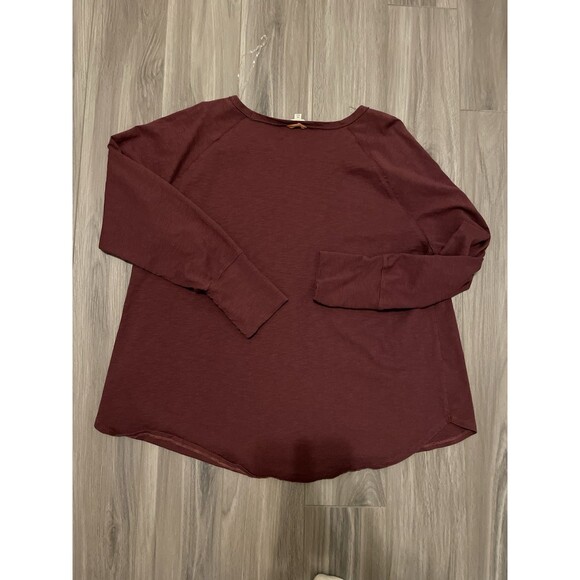 Frye and Co Shirt Womens Size 3X Maroon Cotton Long Sleeve Thumb Hole - Picture 2 of 9